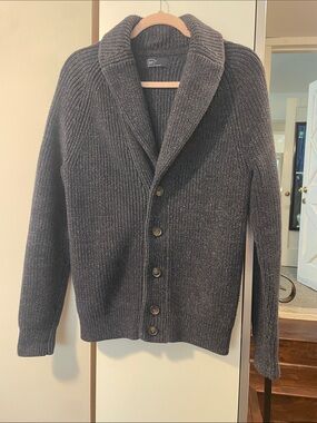 GAP Men’s Shawl Collar Button Cardigan - Charcoal Gray